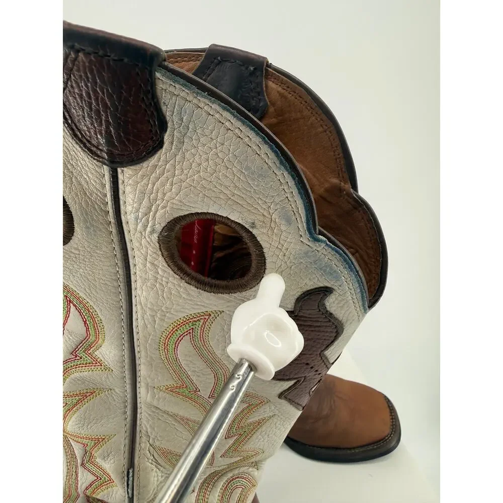 Tony Lama Mustang Beige Buckaroo RR2007L Western Cowgirl Boots Concerts Size 7.5